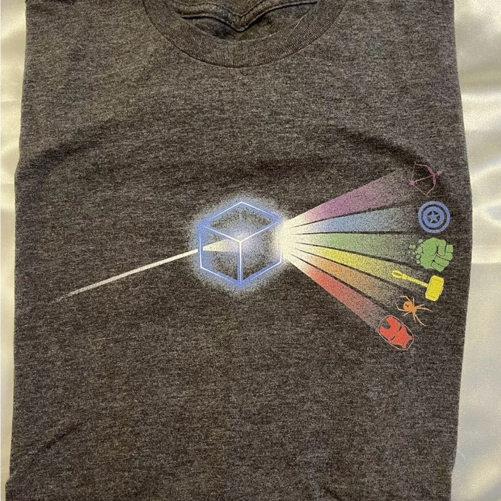 Gray ‘Avengers’Graphic T-Shirt with Colorful Design